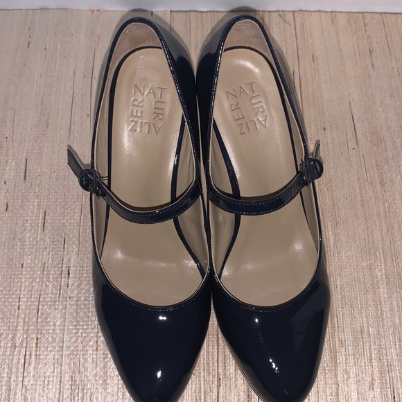 Naturalizer Women's 8.5 Leather Talissa Mary Janes Navy Blue Pump Career Office - Picture 5 of 14